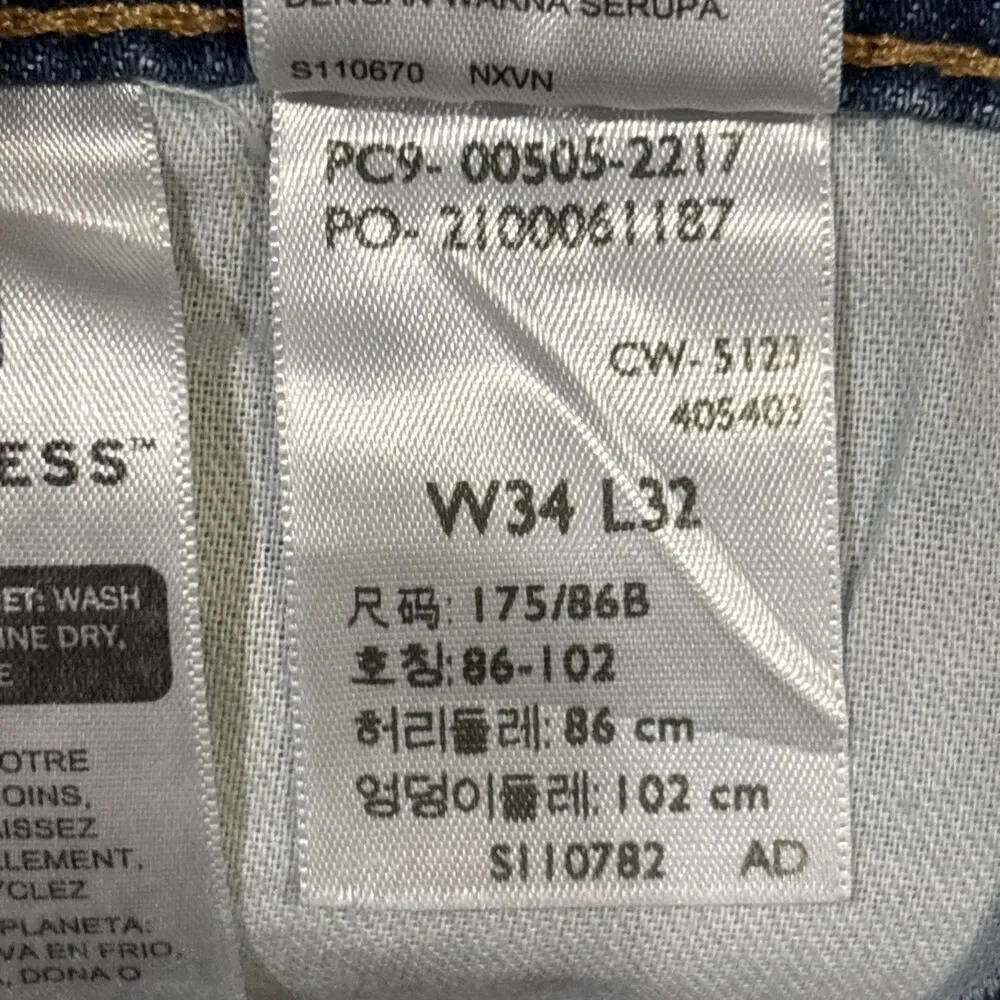 Levis 505 Jeans Men's 34x32 Blue Medium Wash Straight Leg Denim Pants Classic